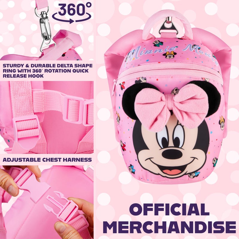 Disney Minnie Mouse Mini Backpack with Toddler Safety Harness for Girls 9x8â€ Daycare Bag Backpack with Leash Preschool Outdoor Travel Gifts - Image 4