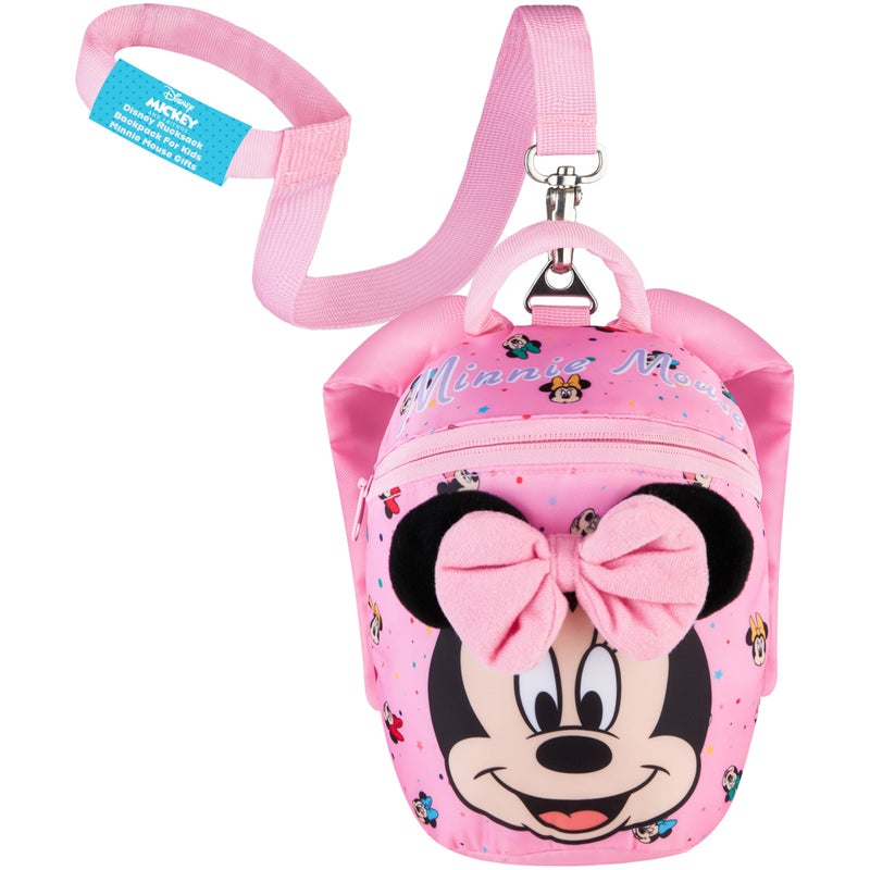 Disney Minnie Mouse Mini Backpack with Toddler Safety Harness for Girls 9x8â€ Daycare Bag Backpack with Leash Preschool Outdoor Travel Gifts - Image 1