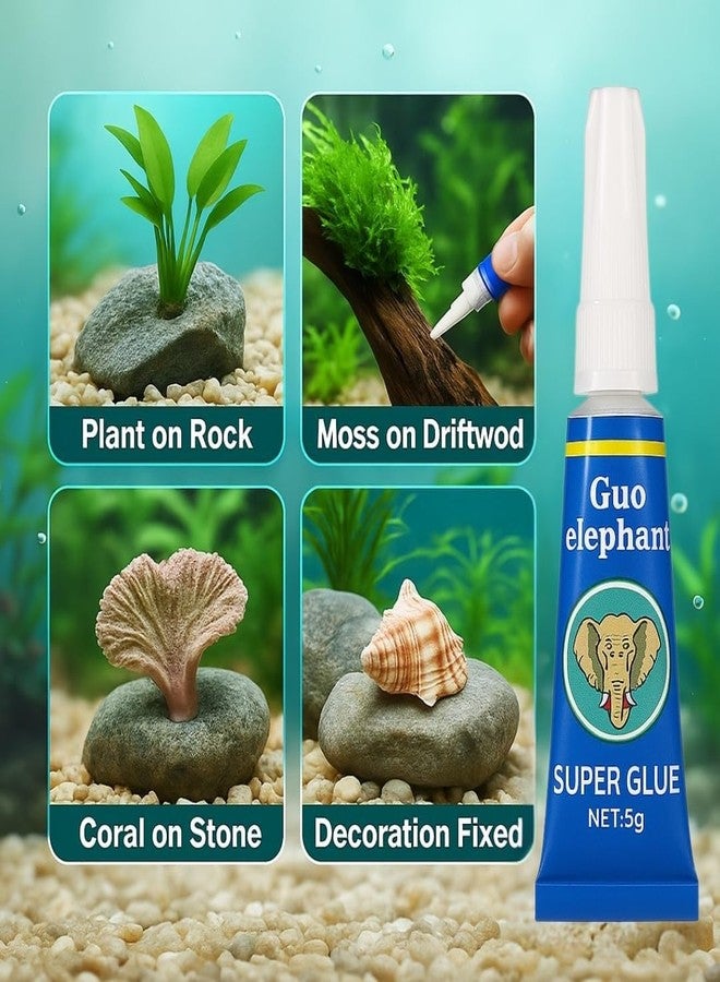 VAYINATO 1Pcs (5g) Instant Elephant Super Glue – Aquarium Safe Adhesive for Rocks, Driftwood & Plants – Fast Bonding, Clear Drying, Waterproof Aquascaping Gel - Image 5