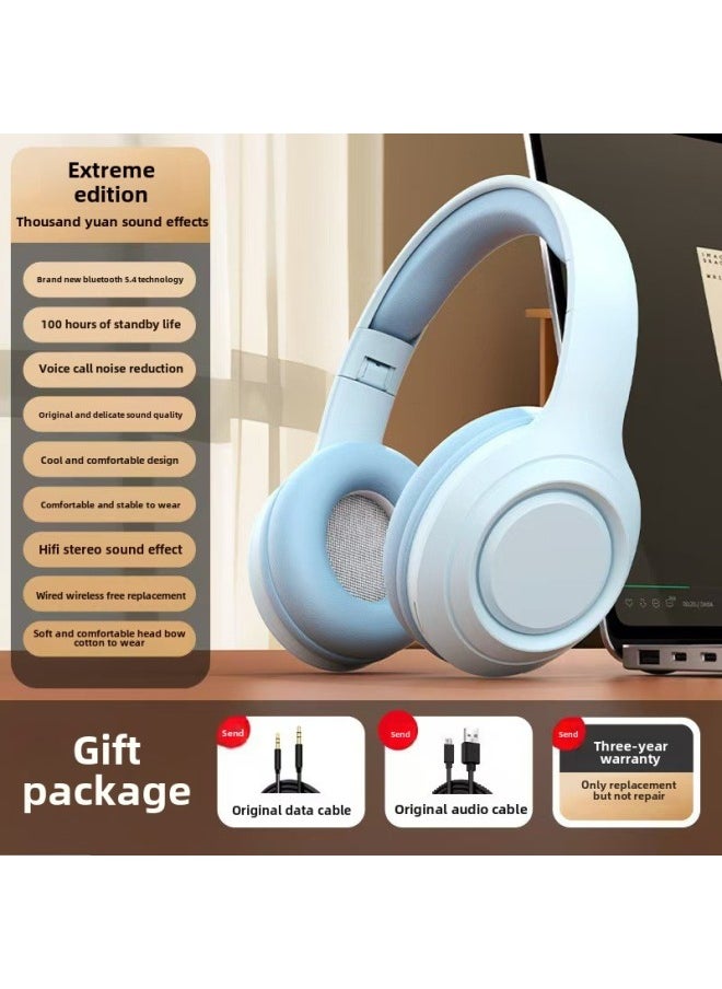 2025 Wireless Bluetooth Headset Headset Computer E-sports Games With Wheat Noise Reduction For China/for Apple-Colour:Official Standard Configuration- Sky Blue☆5.4 Chip☆Dolby Surround Sound☆100% Battery Life Improvement☆Listen To The Sound And Identify The Position☆Ultra Clear Voice