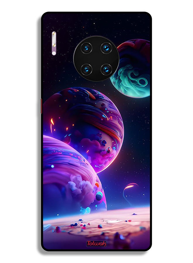 Tolwak Huawei Mate 30 Pro 4G Protective Case Cover Planet Pattern - Image 2
