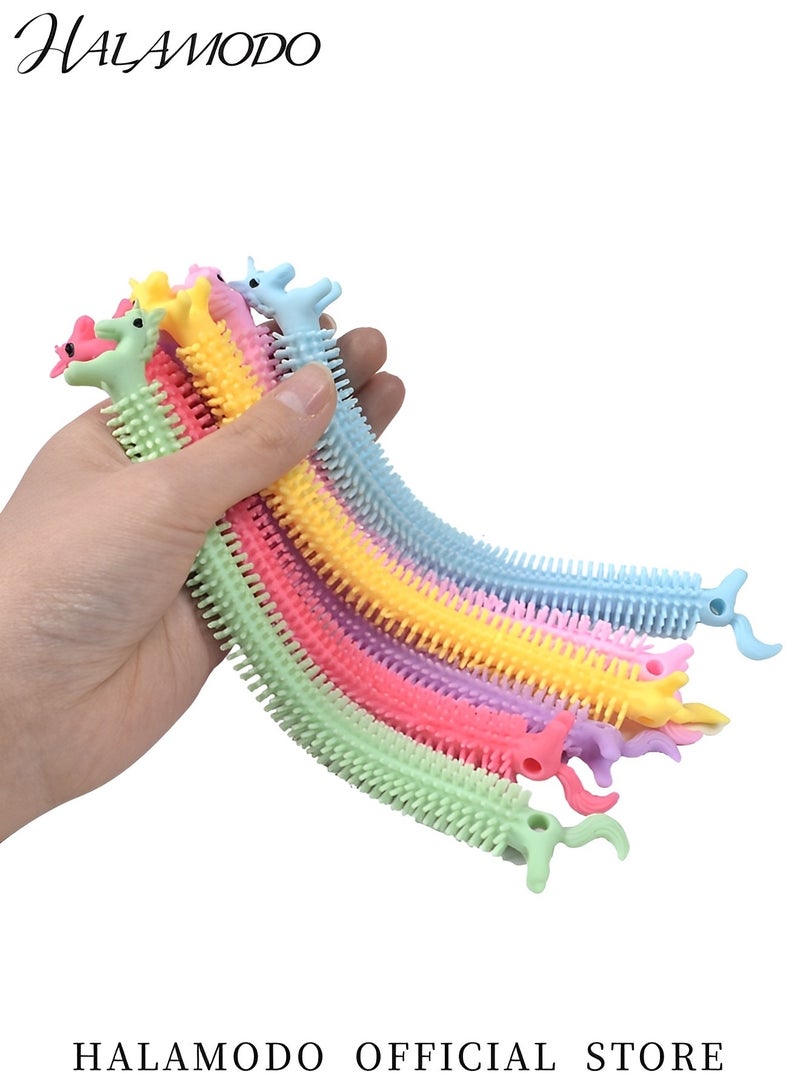 HALAMODO 6PCS Stretchy Fidget Toys Colorful Stretchy Strings Fidget Toy Sensory Fidget Worm Stretch Toys Stress Relief and Anti-Anxiety Toys for Adults & Kids - Image 2