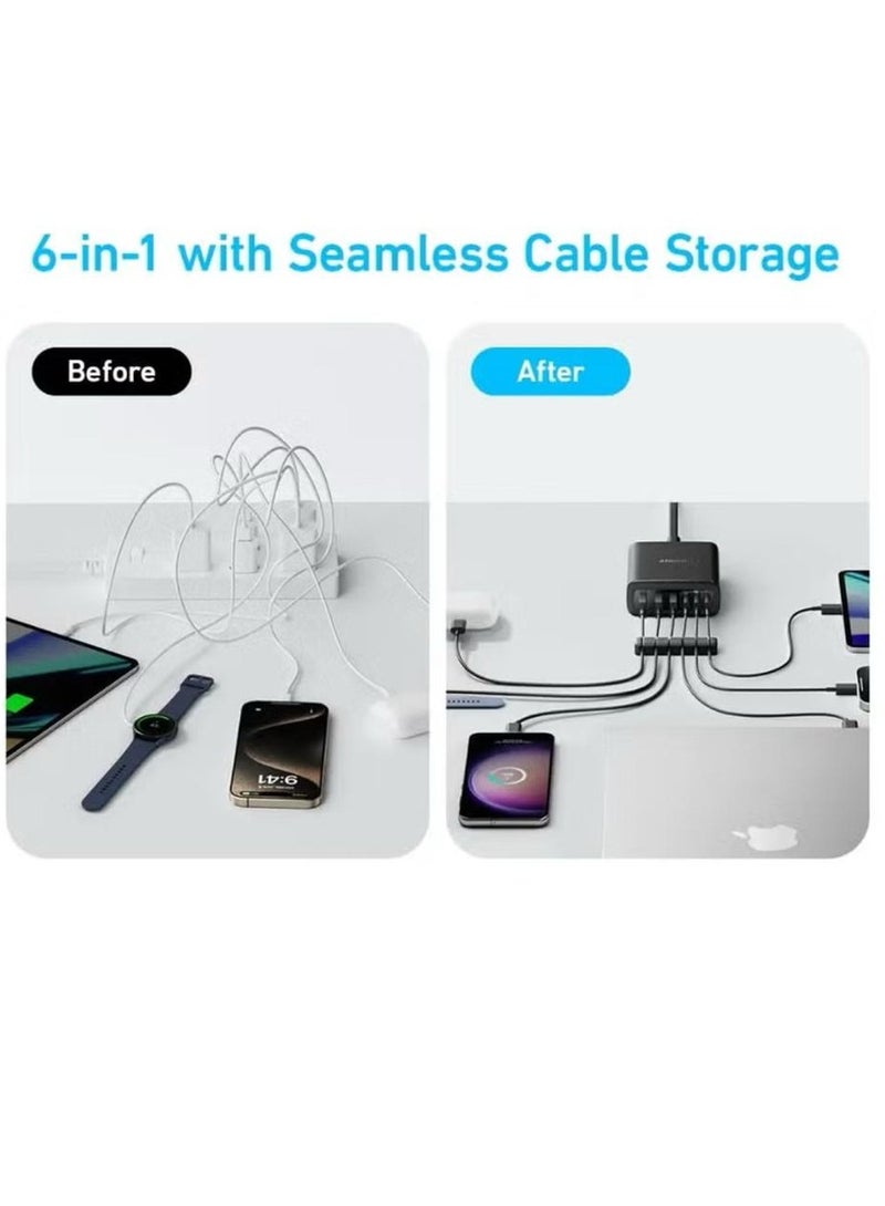 AnkerMake Anker Charger 112W 6 Ports USB C Charger SG 3 Pin Plug USB Charger Black - Image 5