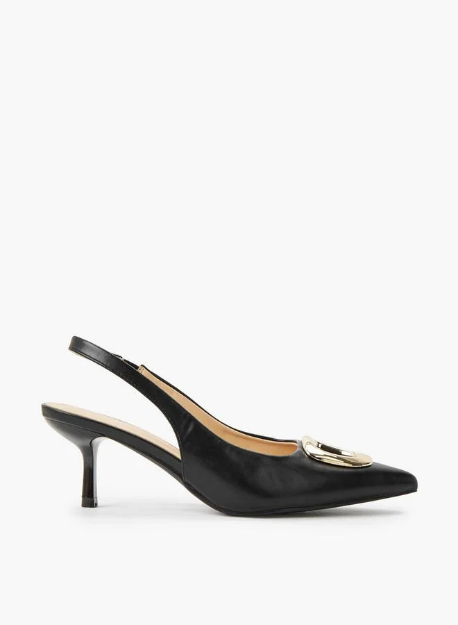 Celeste BLACK Women Kitten Heel Slingback Shoes for Women | Best Price UAE