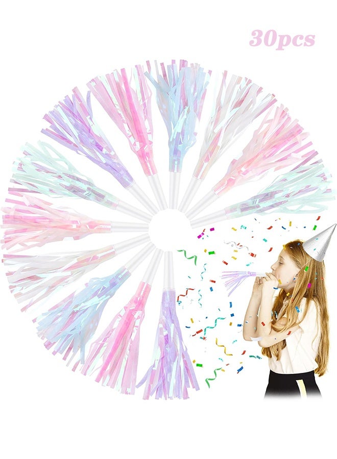 30 PCS Fringe Party Blowers, Party Colorful Blowers for Kids, Party Noise Makers Horns, Colorful Noisemakers Blow Horns Party Whistles for Graduations, Weddings, Birthdays, Family Gatherings, New Years Events (Colorful) - Image 1
