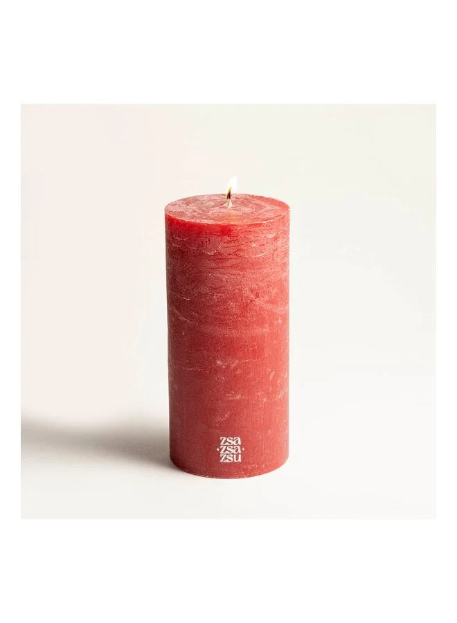 Zsa Zsa Zsu Deurne Red Paraffin Candle 9x9x19 cm.