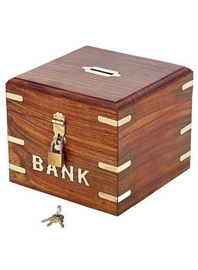 ITOS365 Handicrafted Wooden Money Bank Large - Coin Saving Box - Piggy Bank - Gifts For Kids, Girls, Boys & Adults, Traditional - Image 1