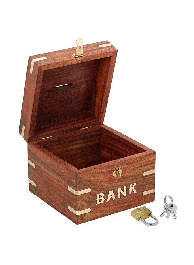 ITOS365 Handicrafted Wooden Money Bank Large - Coin Saving Box - Piggy Bank - Gifts For Kids, Girls, Boys & Adults, Traditional - Image 3