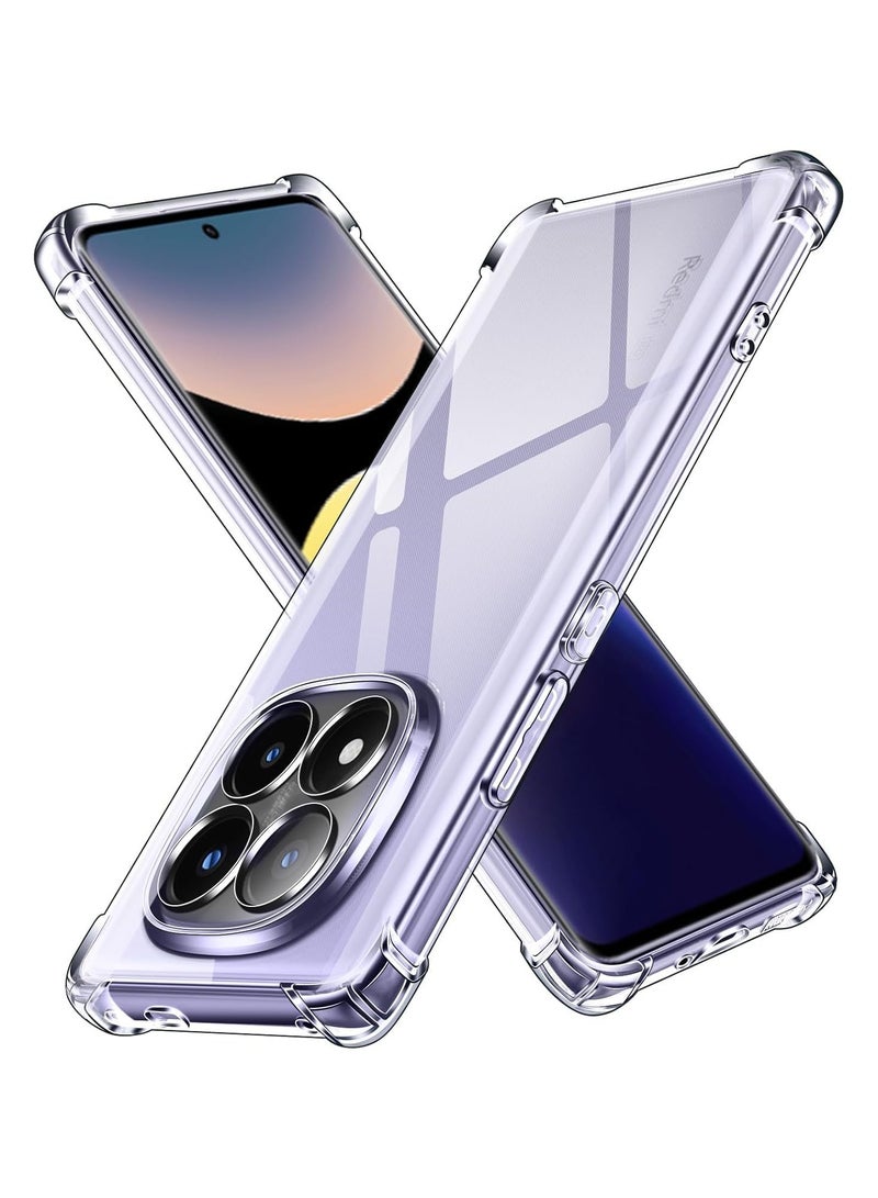 شوميرا Clear Case Compatible with Redmi Note 14 Pro Plus 4 Corners Full Body Protection TPU Anti-Yellowing Clear Phone Cover - Clear