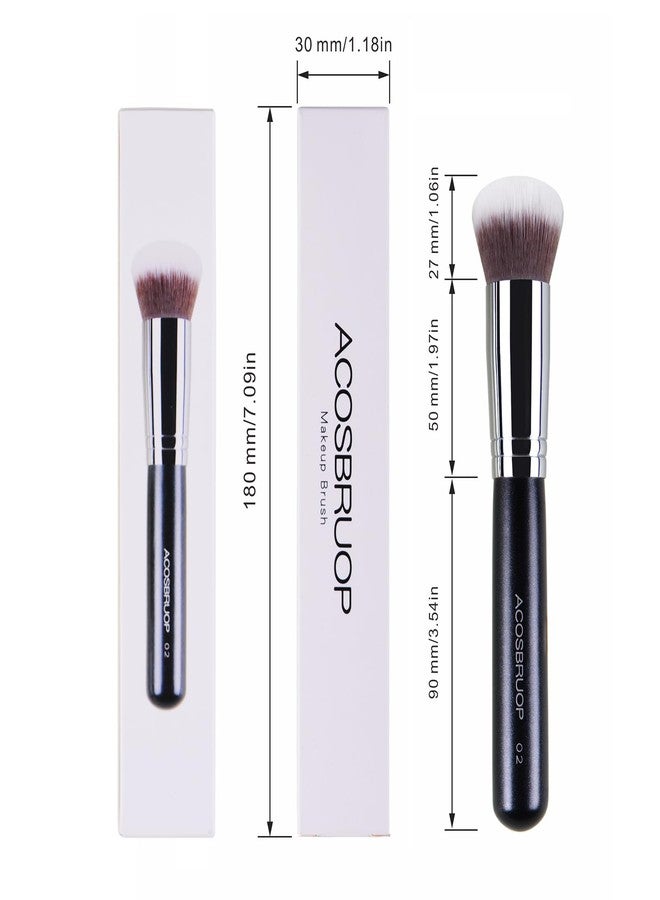 ACOSBRUOP Foundation Brush, Round Top Kabuki Foundation Brush and Professional Grade Makeup Brush for Liquid Blending Mineral Powder Bufting Stippling Makeup Tools, Black - Image 2