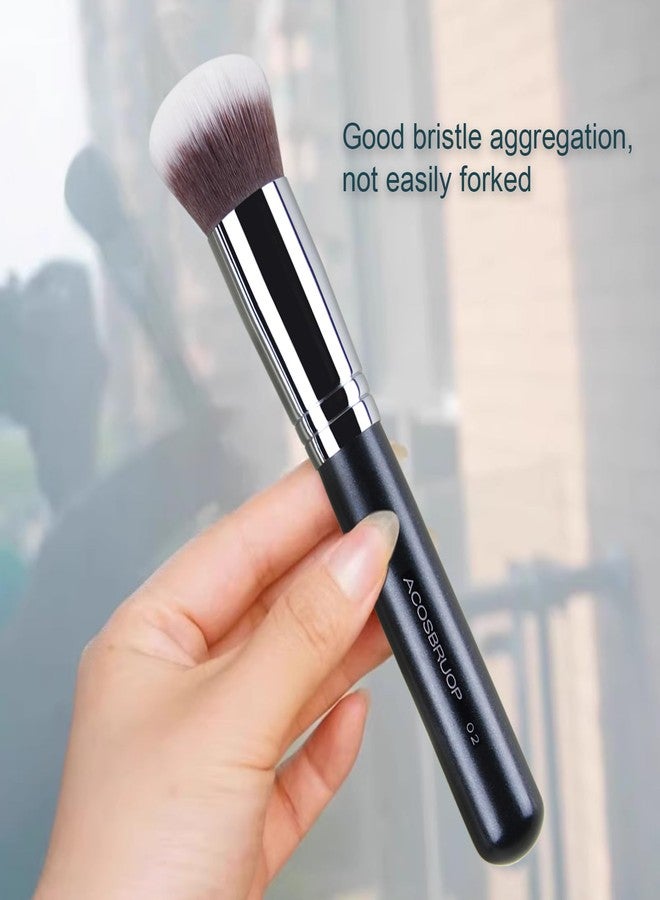 ACOSBRUOP Foundation Brush, Round Top Kabuki Foundation Brush and Professional Grade Makeup Brush for Liquid Blending Mineral Powder Bufting Stippling Makeup Tools, Black - Image 4