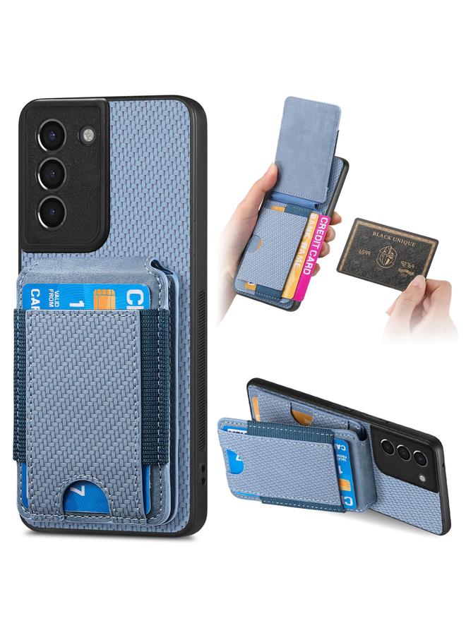 S-TOP Case For Samsung Galaxy S21+ 5G Carbon Fiber Vertical Flip Wallet Stand Phone Case - Image 1