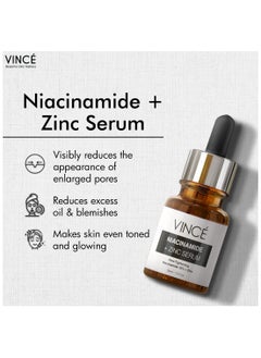 VINCE Niacinamide 10% Zinc 1% Serum – Advanced Formula to Tighten Large Pores, Control Oil, Reduce Acne & Blemishes – Improves Skin Texture for Soft, Smooth, Firm, and Radiant Skin, 30ml  - Image 5