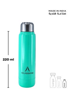 Atlasware Water Bottle with a Capacity of 220 ml, Stainless Steel Water Bottle that keeps Cold for 30 Hours and Keeps Heat for 8 Hours, Tiffany  - Image 2
