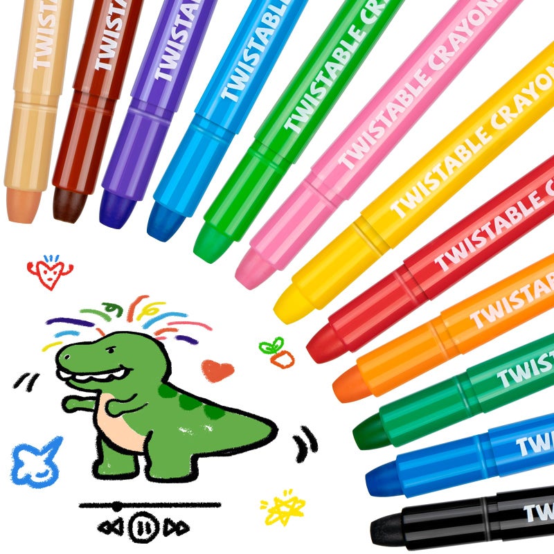 Kerifi Washable Jumbo Crayons  12 Colors Silky Smooth Watercolor Gel Crayons Set  Twistable Non-Toxic Crayons For Kids 2-4 And 4-8  Art Supplies For Coloring Book For Gifts And School Projects - Image 1