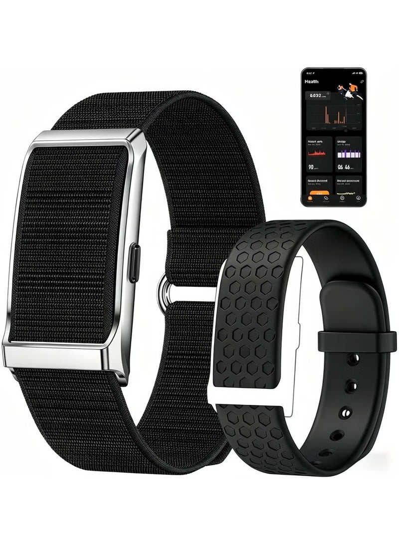 YD Fitness Tracker Band for Men Women, All-Day Heart Rate Blood Pressure Sleep Monitor, 170+ Sport Modes, Black with 2 Bands - Image 1