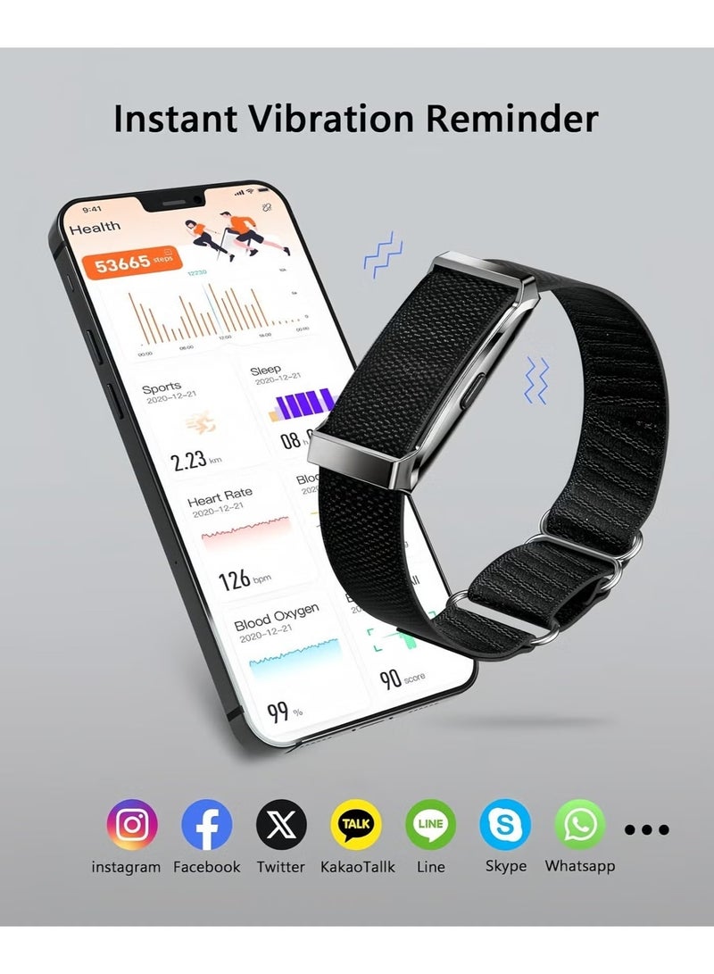 YD Fitness Tracker Band for Men Women, All-Day Heart Rate Blood Pressure Sleep Monitor, 170+ Sport Modes, Black with 2 Bands - Image 5