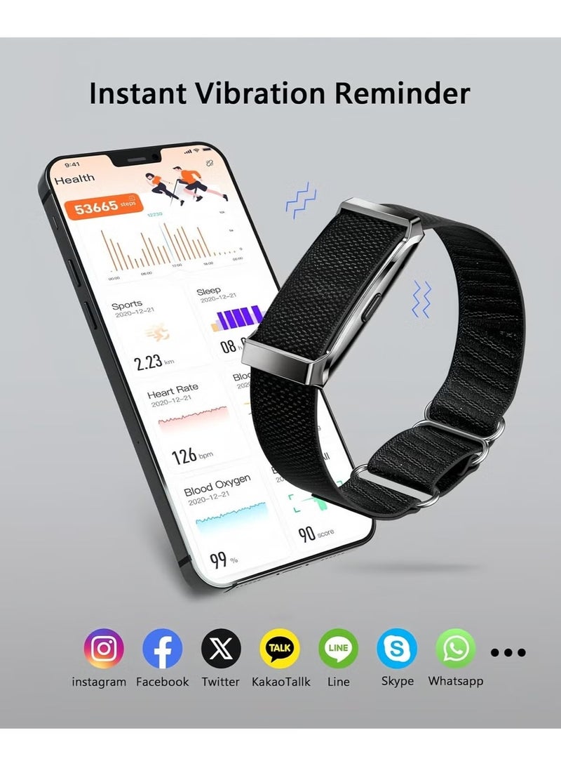 YD Fitness Tracker Band for Men Women, All-Day Heart Rate Blood Pressure Sleep Monitor, 170+ Sport Modes, Black with 2 Bands - Image 3