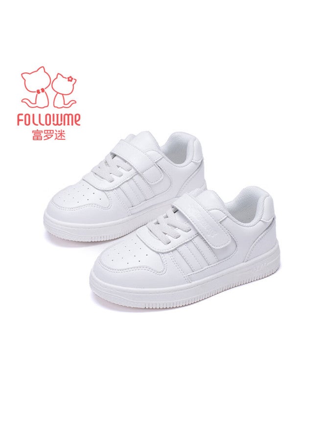 Follow Me Uni Kids White Shoes Children's Canvas Shoes Spring Autumn Fashion Breathable Campus Soft Bottom Casual Shoes College White Size 34 - Image 2