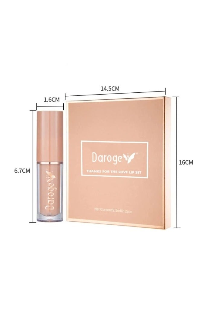 Daroge Book Style Velvet Matte Liquid Lipstick Gift Set Excellent Long Lasting & Waterproof Sweatproof Summer Proof Lip Gloss Best for Summer Season Beauty 12 Pieces - Image 5