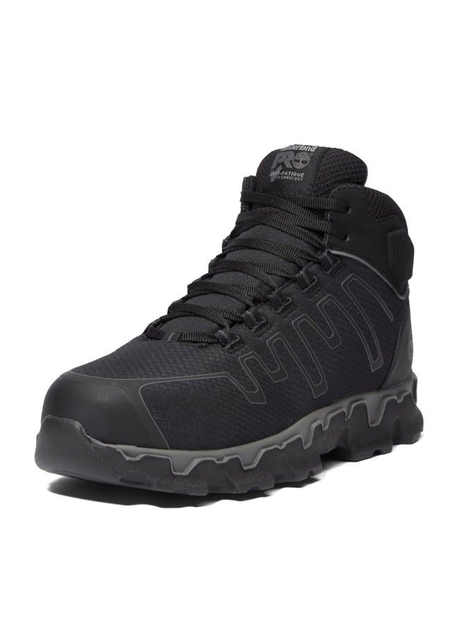 Timberland Men's Powertrain Sport Mid Alloy Safety Toe Industrial Ahletic Work Shoe Athletic, Black/Grey-2024 New, 46 EU - Image 1