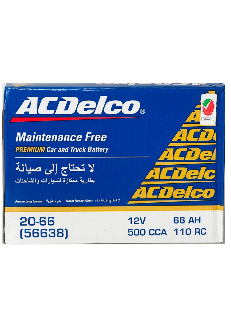 Ac Delco - Car Battery 12V 66AH DIN66 / 20-66 - Image 1