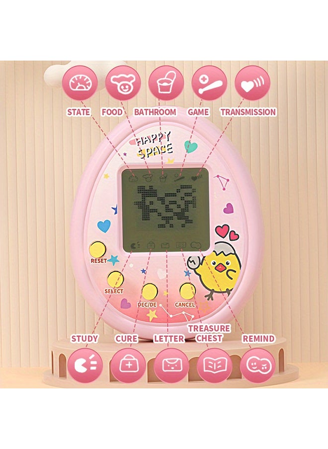 null - Certified Electronic Pet Machine Virtual Pet Handheld Mini Game Console（Pink） - Image 1