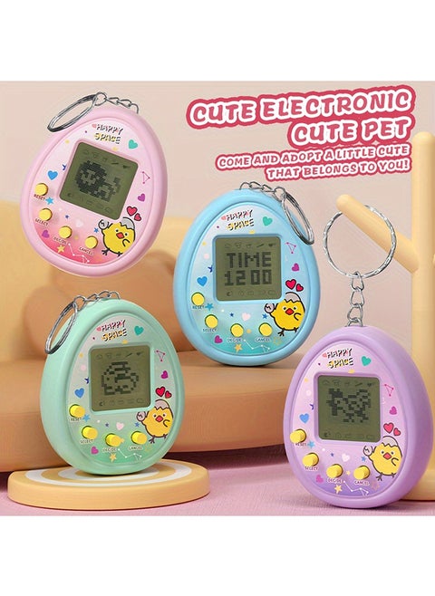 Certified Electronic Pet Machine Virtual Pet Handheld Mini Game Console（Pink）