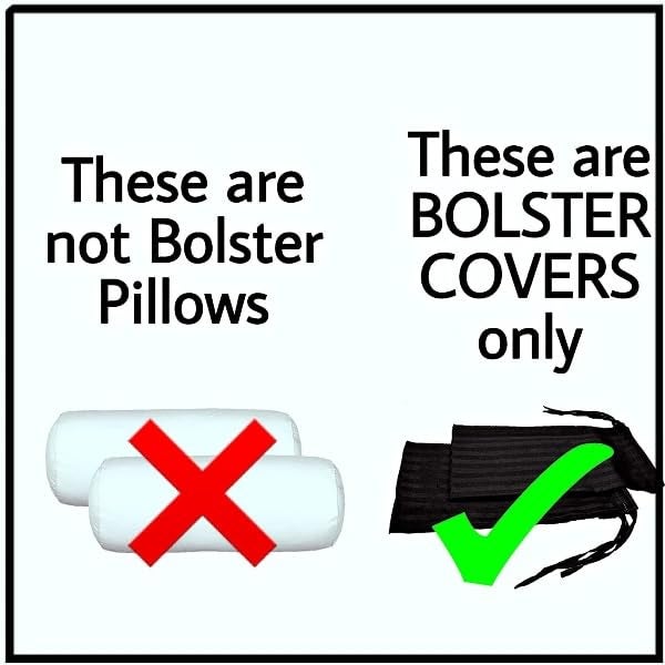 Bedding Begs Bedding Begs 100 Cotton Striped Bolster Pillow Cover Pack of 2 PC 400 TC Round Bed Side Long Pillow Cover Soft Decorative Bolster Pillow CoverChocolate Stripe 16 x 32 - Image 2