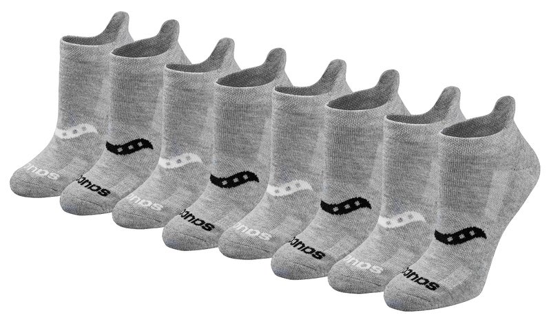Saucony Women's RunDry Performance 8, 16 Pairs Heel Tab Athletic Socks, S-L, Grey Basic (8 Pairs),Medium - Image 1