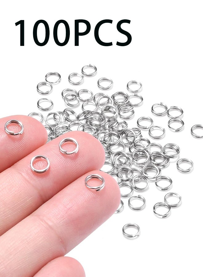 100 PCS 5.8mm Mini Split Ring for Jewelry Making, Double Loops Round Split Jump Rings Necklaces Bracelets Earrings Metal Keychains - Image 1