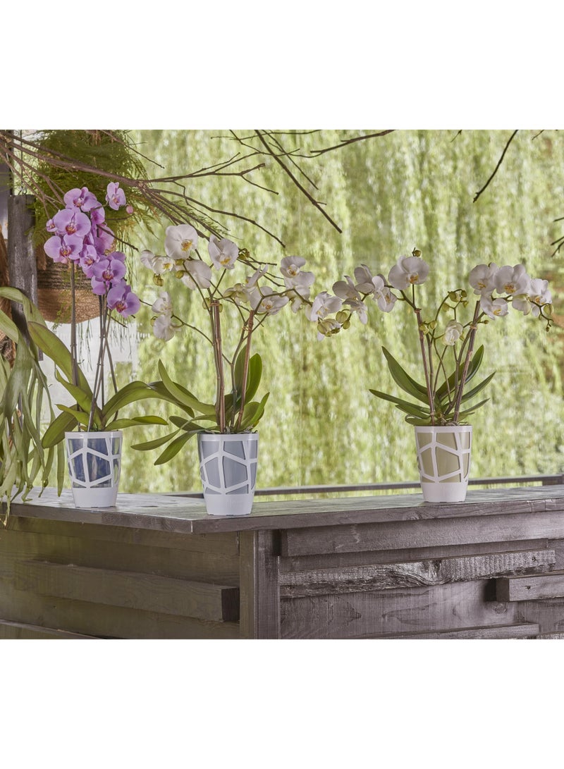 IDEL Plastic Flower Pot Mosaic Curve 13 – 2 Litre Round Indoor Outdoor Planter for Balcony, Tabletop & Garden – Multicolour Decorative Plant Pot - Made in Italy - by Idel - Image 2