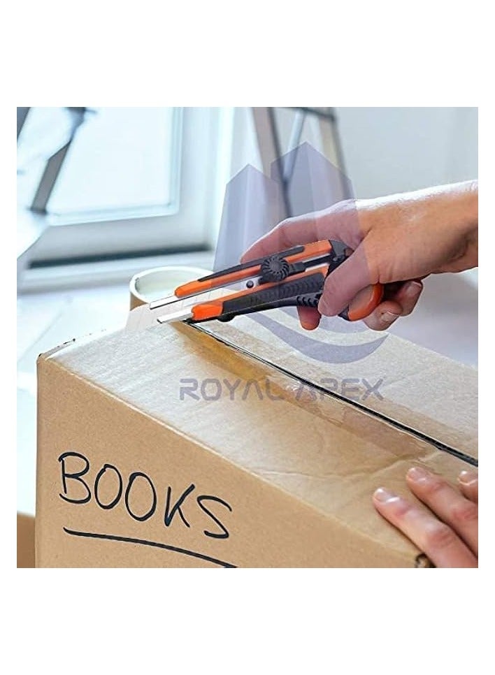 erorex Utility Knife, Retractable Box Cutter for Cartons, Cardboard and Boxes, 18mm Wider Razor Sharp Blade, Smooth Mechanism, Perfect for Office and Home use - Image 3