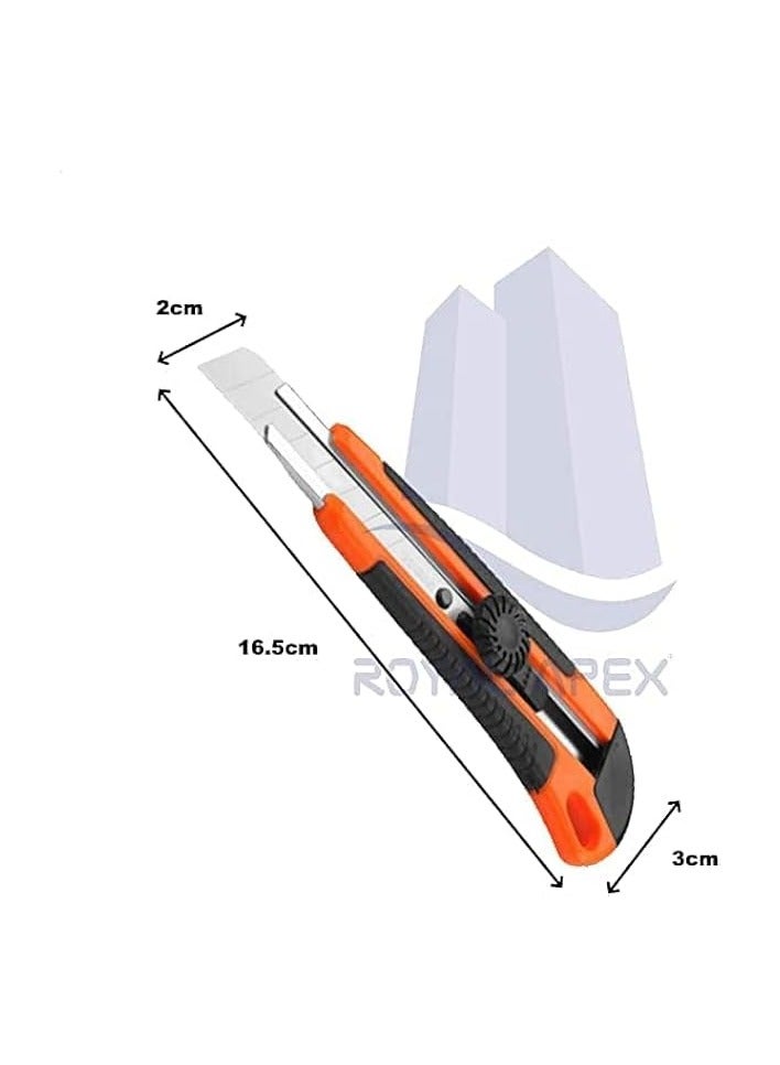 erorex Utility Knife, Retractable Box Cutter for Cartons, Cardboard and Boxes, 18mm Wider Razor Sharp Blade, Smooth Mechanism, Perfect for Office and Home use - Image 4