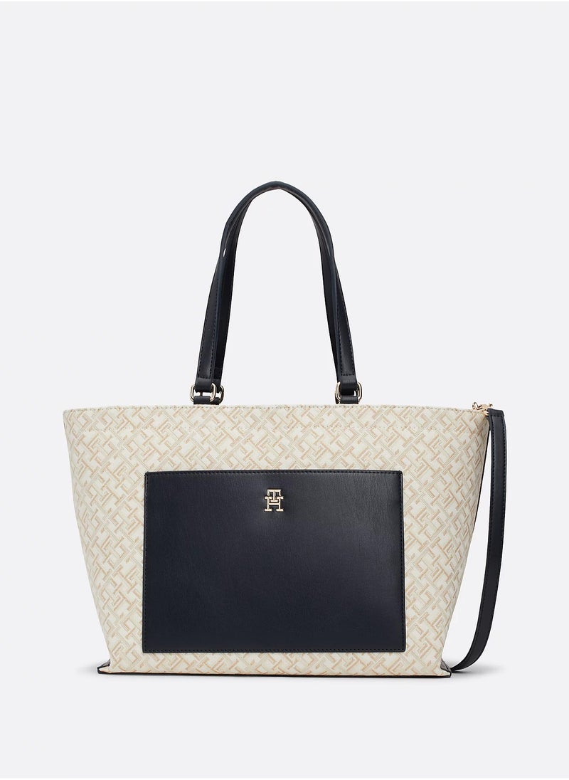 Tommy Hilfiger Plus Tommy Hilfiger Plus TH Monogram Jacquard Canvas Tote  - Image 1