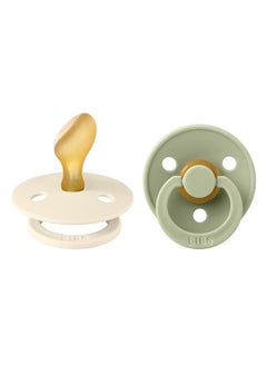 BIBS Liberty Colour Latex Pacifiers, Size 1, Capel Design, 2-Pack, Sage Mix  - Image 1