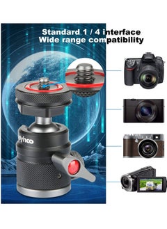 Excefore Camera Tripod Mini Ball Head Adapter, 360 Degree Rotatable Aluminum Tripod Head, 1/4" Screw Cold Shoe Mount for DSLR Cameras HTC Vive Tripods Monopods Camcorder Light Stand  - Image 4
