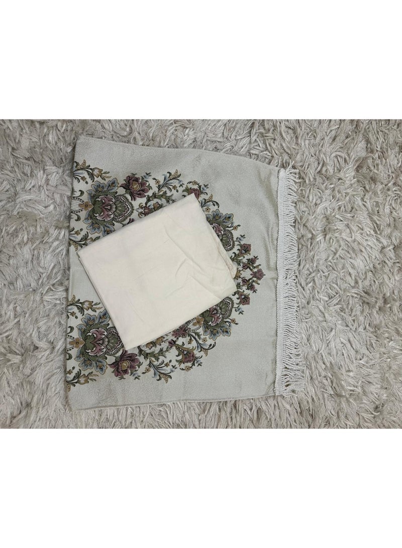 Embroidered jacquard prayer rug with Jalal open prayer sheet - Image 2