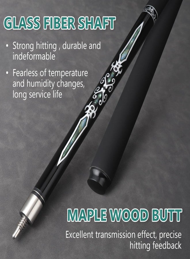 elraxw Pool Cue Stick with Hard Case 13mm 6-Layer Tip Professional Pool Cue Stick Fiberglass Pool Cue Billiards Cue Stick for Adults Men Players, 19 Oz, 57" - Image 2