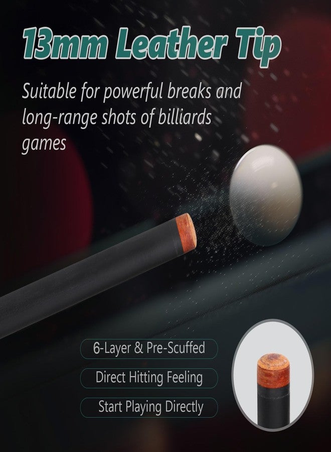elraxw Pool Cue Stick with Hard Case 13mm 6-Layer Tip Professional Pool Cue Stick Fiberglass Pool Cue Billiards Cue Stick for Adults Men Players, 19 Oz, 57" - Image 4