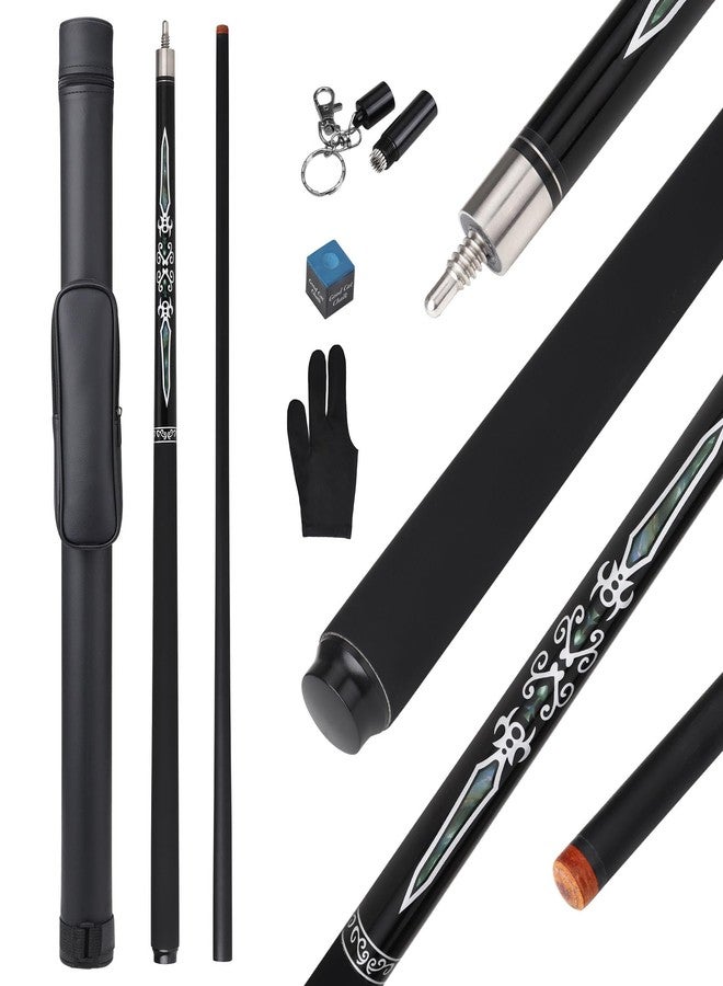 elraxw Pool Cue Stick with Hard Case 13mm 6-Layer Tip Professional Pool Cue Stick Fiberglass Pool Cue Billiards Cue Stick for Adults Men Players, 19 Oz, 57" - Image 1