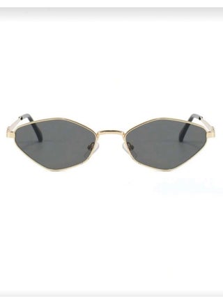 1pc Diamond Shaped Metal Fashion Glasses Retro Personalized Versatile Black