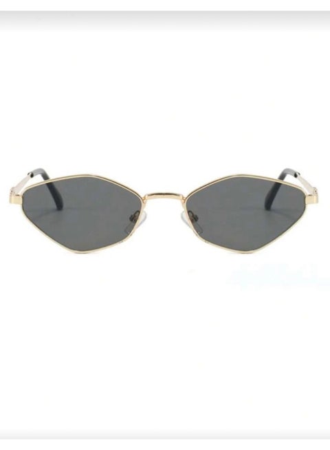 1pc Diamond Shaped Metal Fashion Glasses Retro Personalized Versatile Black