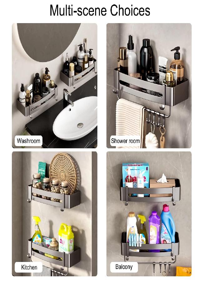 ZGO 2+1 Set Towel Racks for Bathroom, Towel Holder for Bathroom Wall, Bathroom Storage, Towel Racks for Bathroom Wall Mounted, Bathroom Towel Storage, Towel Storage for Small Bathroom, Spa, Salon(Grey)