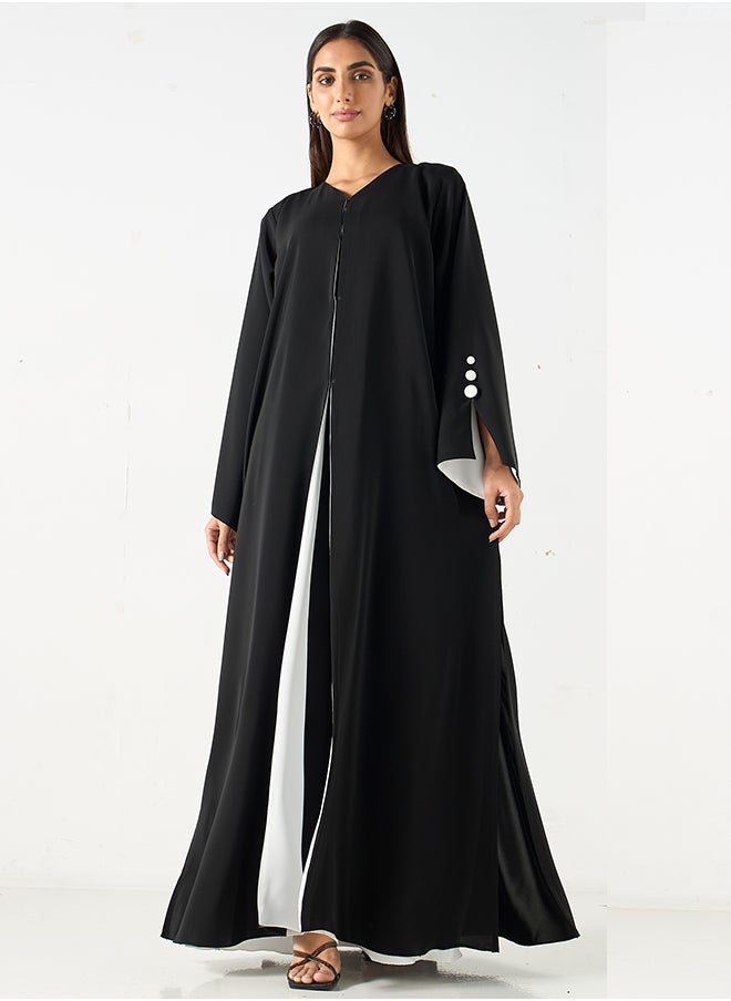 Hadiyath Al Madinah - Flowy Black Abaya - HM - Image 1