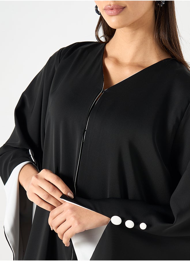 Hadiyath Al Madinah - Flowy Black Abaya - HM - Image 1