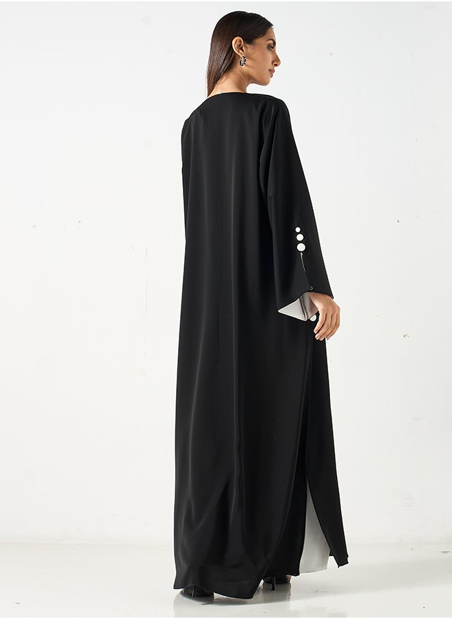 Hadiyath Al Madinah - Flowy Black Abaya - HM - Image 1