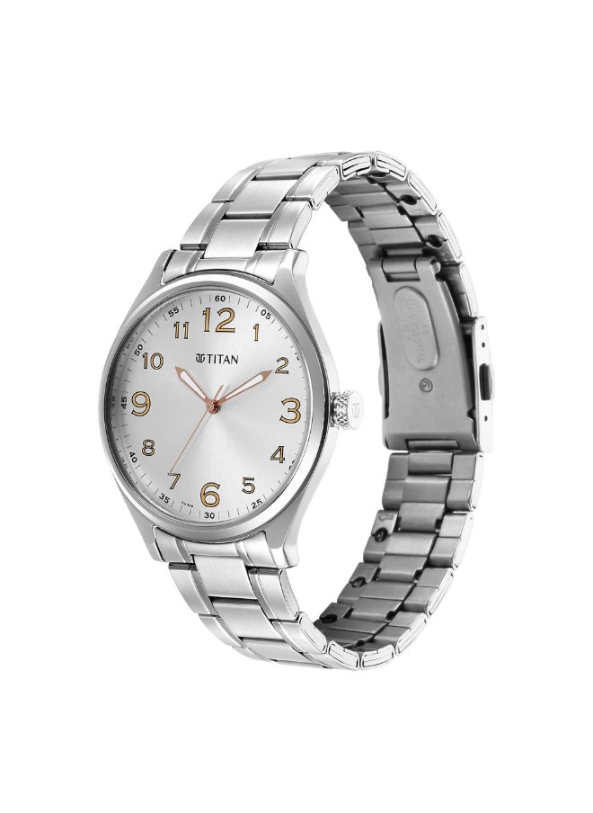 TITAN - Urban Silver White Dial Metal Strap Watch 1802SM08 - Image 1