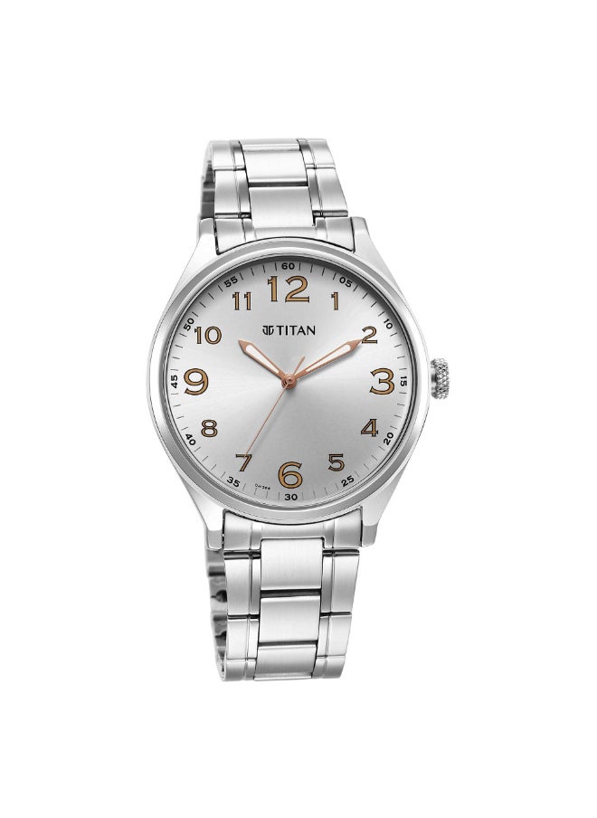 TITAN - Urban Silver White Dial Metal Strap Watch 1802SM08 - Image 1
