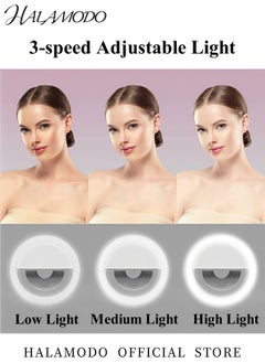 HALAMODO 36 LED High Power Rechargeable Clip Fill Video Conference Light with Front & Back Clip Adjusted 3 Light Modes for Phone iPhone Android iPad Laptop  - Image 3